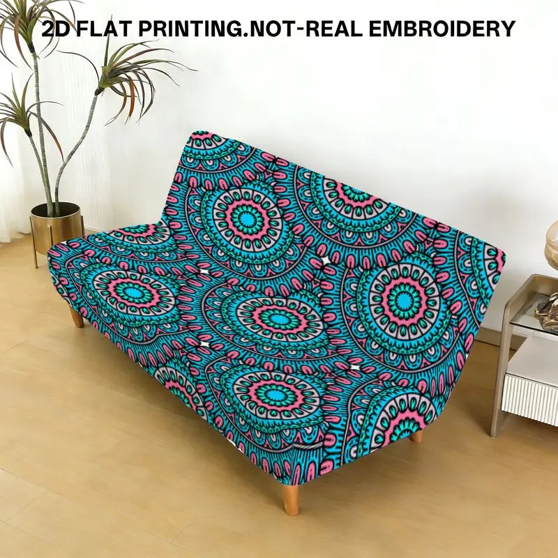 

Чехол на диван-кровать с симметричным узором мандалы подходит для гостиной, спальни, дивана-кровати, красивого украшения дома