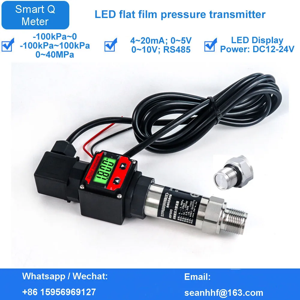 

LED display flat film pressure transmitter flat film pressure sensor sanitary food viscous medium 0-40MPA negative pressure