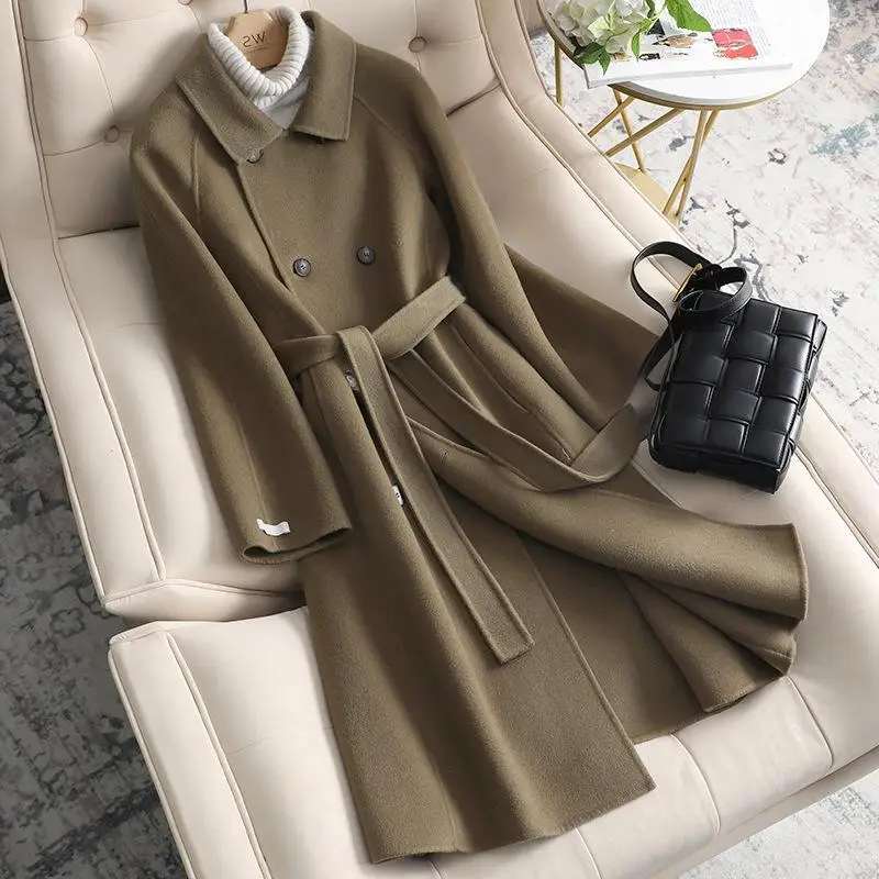 New Women's Korean Double Faced Woolen Coat Casual Versatile Cashmere Coat