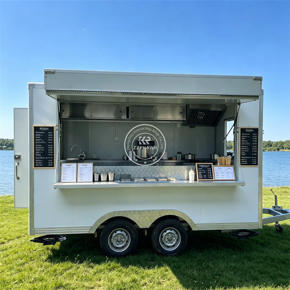 

Commercial Food Trailer Mobile Fast Food Kiosk Ice Cream Truck Catering Burger Pizza Food Truck With Complete Kitchen