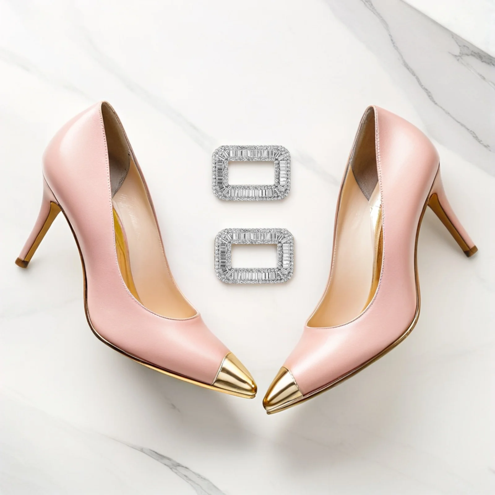 

2pcs Women Shoe Clips: Rhinestone High Heel Buckles Detachable Wedding Decor For Bridal Flats Sandals Boots Party Prom Evening