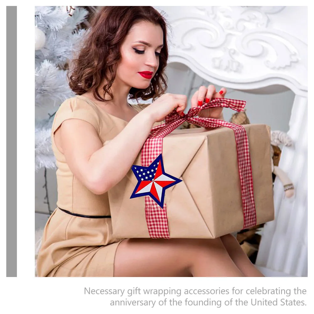 

500pcs Patriotic Patriotic Label Stickers Independence Sealing Stickers Day American Flag Sealing Gift Decals Folder Tags