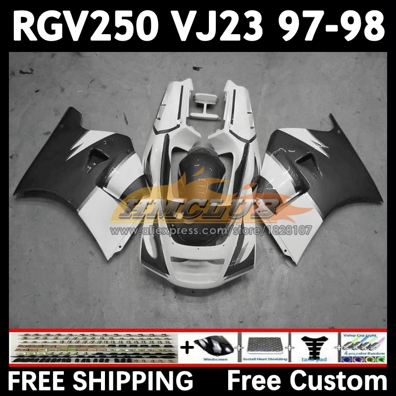 Body Kit For SUZUKI white grey RGV250 SAPC VJ23 97 98 20No.006 RGVT250 VJ 23 RGV-250 RGVT RGV 250 CC 1997 1998 Full Fairing Set