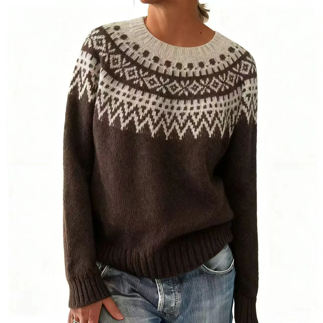 Maglione autunnale da donna con vestibilità regolare di Halloween Maglioni pullover lavorati a maglia con stampa leopardata casual da donna Manica lunga Crew SuéTer Mujer