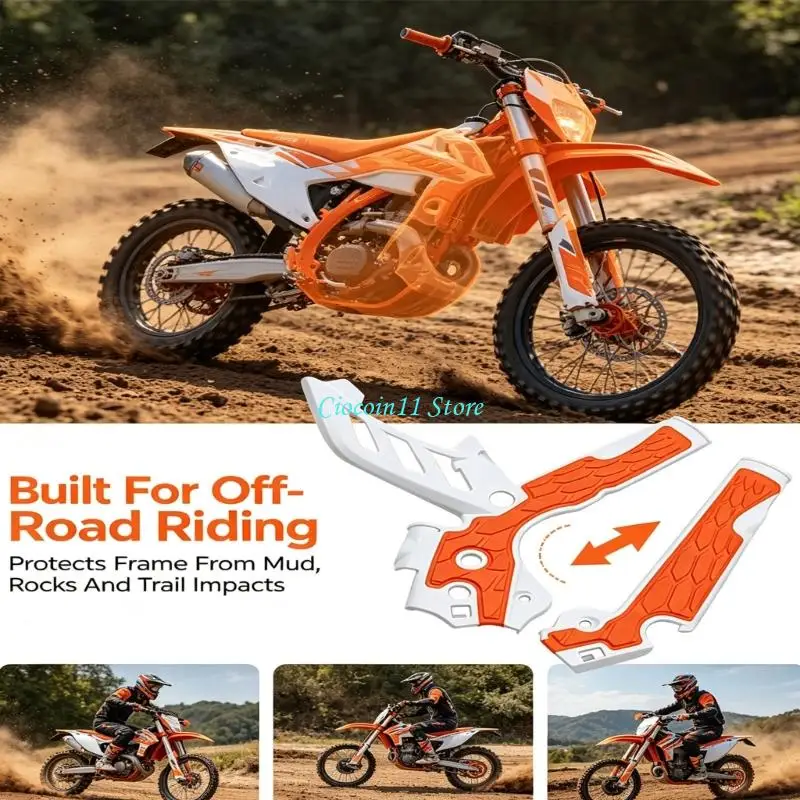Y1UB Y-Style Motorcycle Frame Guard Set with Engineering Plastic Construction and Textured Leg-Contact Panels for Trail Use