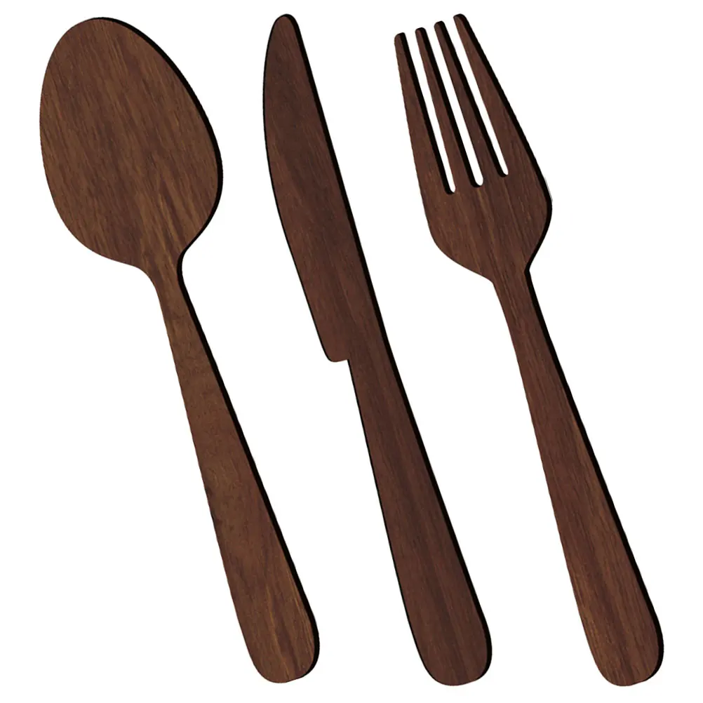 

1 set Kitchen Wooden Tableware Pendants Wall Decor Spoon Fork Basswood Rustic Farmhouse Signs Above Cabinet Restaurant