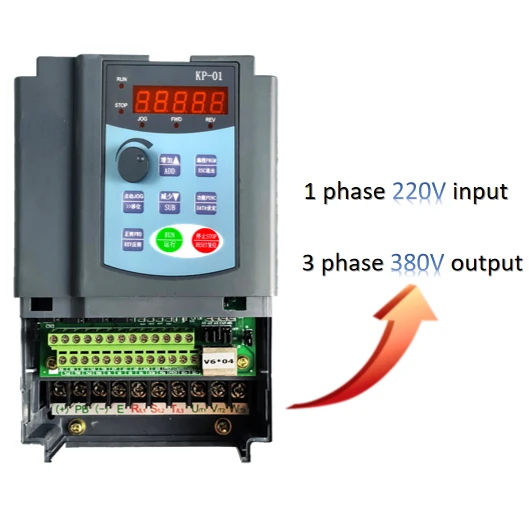 

1.5KW 2.2KW 3.7KW 11KW 30KW 1ph to 3ph frequency vfd input 220 v output 380 v