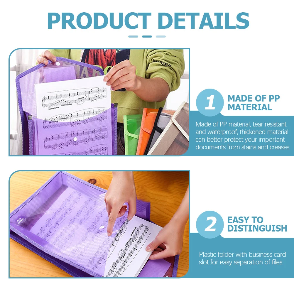 10 قطعة PP مجلد ملفات منظم تخزين المستندات المحمولة للمدرسة مكتب استخدام منظم الملفات مجلد مستندات #4