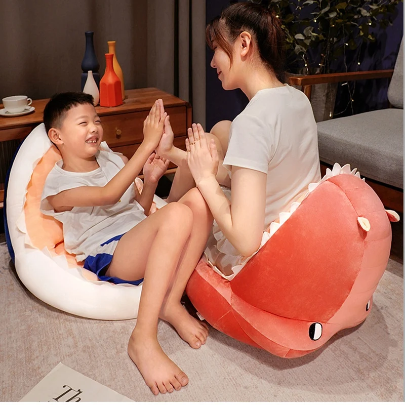 40/50CM Funny Plush Cushion Soft Stuffed Cartoon Dinosaur&Crocodile&Shark Opening Mouth Dolls Kawaii Sofa Floor Mat