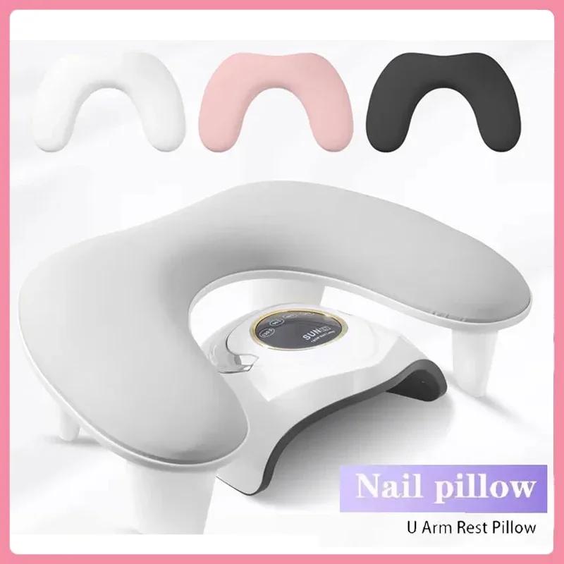 

NailAdjustable Height Nail Arm Rest U-Shaped Soft Microfiber PU Leather Hand Pillow for Manicure in Nail Salon