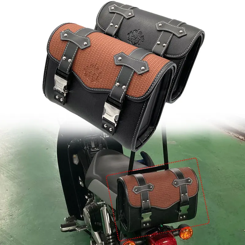 For Sportster XL883 XL1200 W400 W650 For Honda CMX500 CMX 500 300 Motorcycle Saddlebag Side Luggage Saddle bag Storage Tool Bag