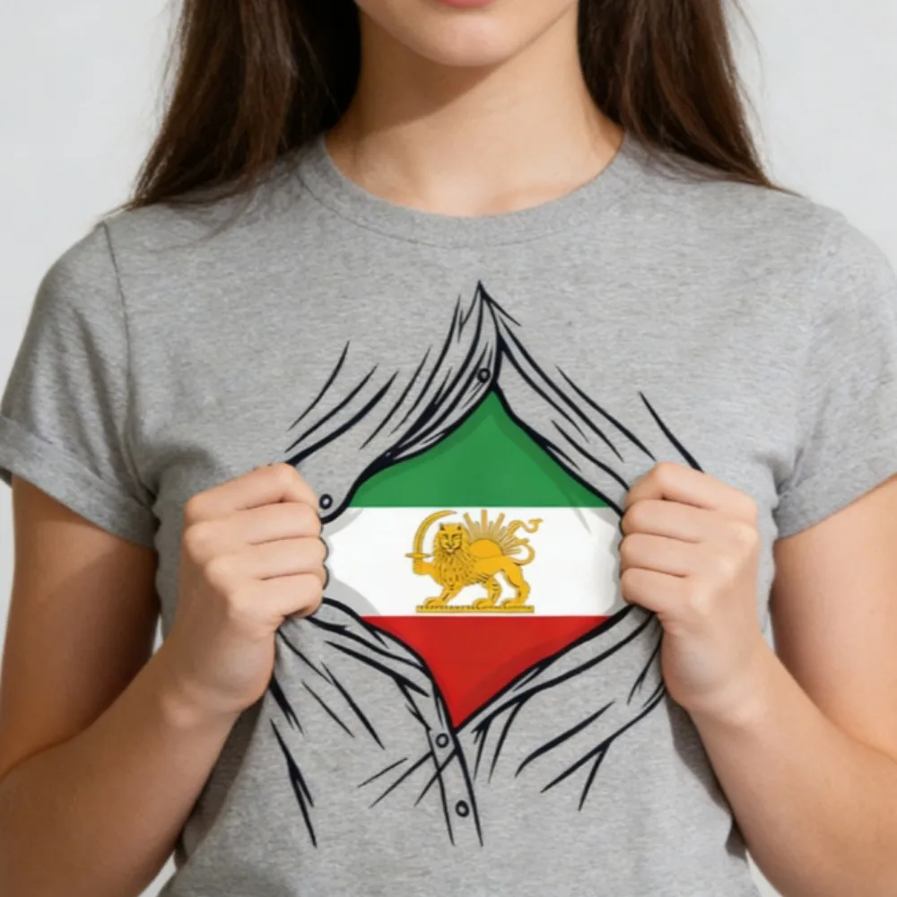Proud Iranian Love Iran Flag Country Home Nation T-Shirt Women Clothes Iran Pattern Printed T Shirt O-neck Clothes Tops