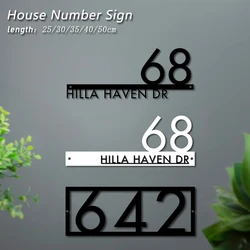 Personalised Door Sign 5MM Acrylic Modern Floating House Number sign Custom Address Outdoor Street Family Name Plates Dropship
