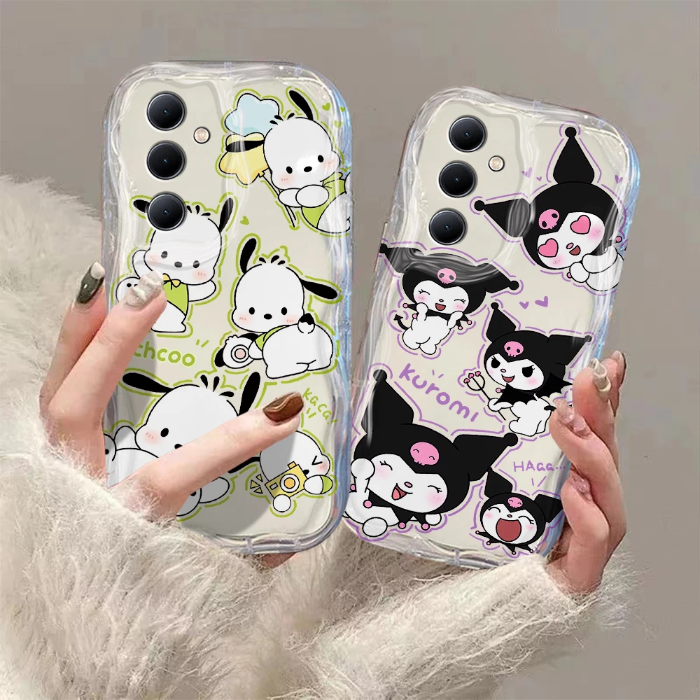 Чехол для телефона Kuromi My Melody Pacha с объемными волнами для Samsung Galaxy S24 S23 S21 S20 FE Plus Ultra 4G 5G, Мягкая силиконовая задняя крышка