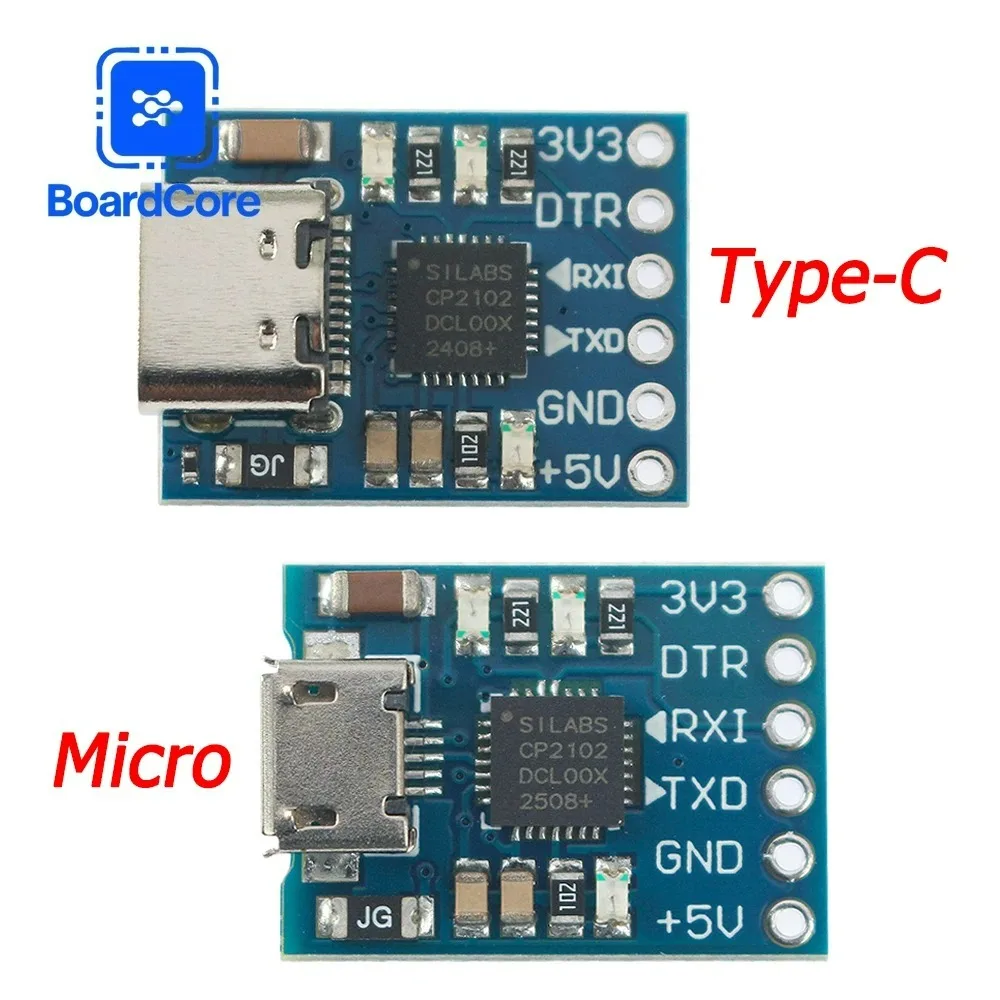 1PCS CP2102 Type-C / MICRO USB To UART TTL Module 6Pin Serial Converter UART STC Replace FT232