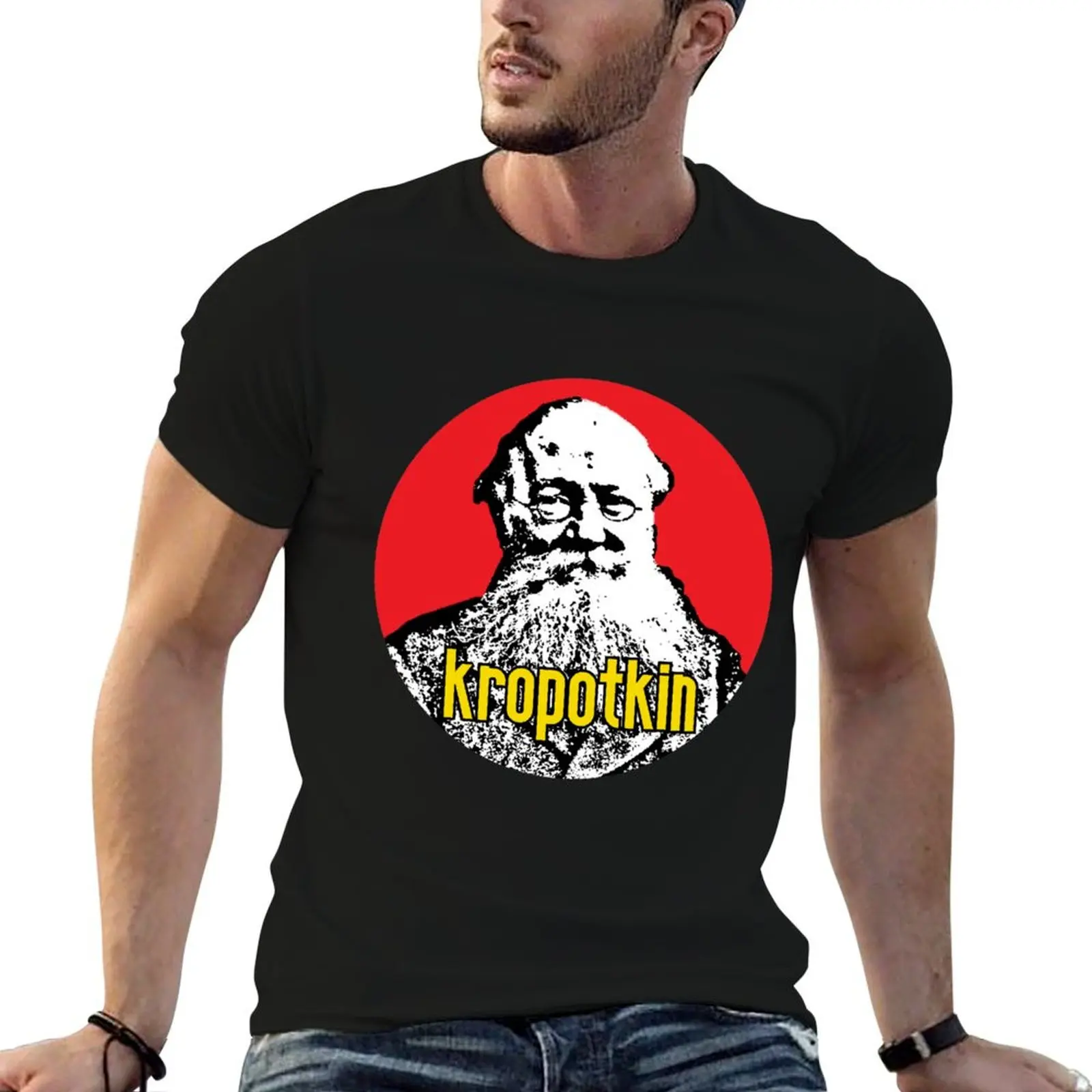 

Kropotkin Stencil T-Shirt man t shirt cotton high quality man graphic t shirt T-Shirt