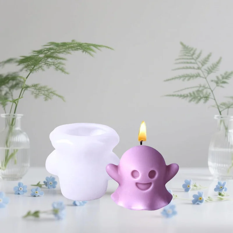 3D Ghost Silicone Mould For Halloween Diy Handcraft Make Soap Resin Candle Home Festival Decoration Tools