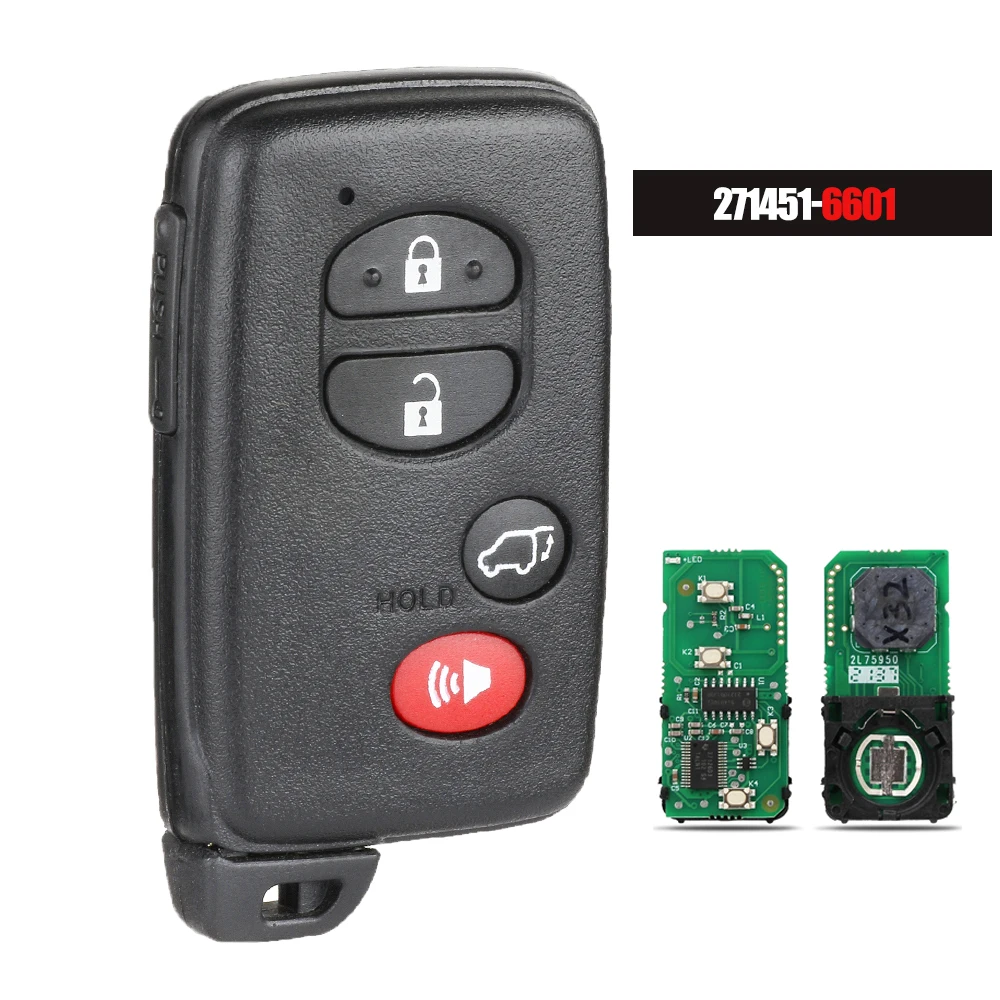 KEYECU Board ID: 271451-6601 Smart Remote Key 314.3MHz/433MHz for Toyota Land Cruiser 2013 2014 2015 FCCID: HYQ14AEM