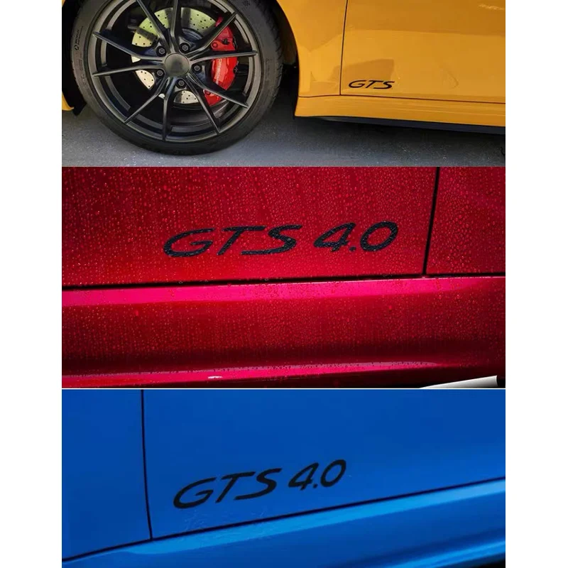 2PCS New Car Styling GTS 4.0 Body Emblem Badge Sticker For Cayenne Cayman Panamera Macan 911 718 928 901 930 Accessories