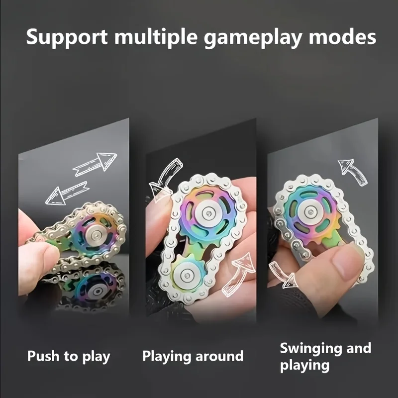 Metalen Vingertop Gyro Tandwiel Vliegwiel Fidget Spinner Antistress Angst Fietsketting Stress Angst ADHD Relief Fidgets Speelgoed