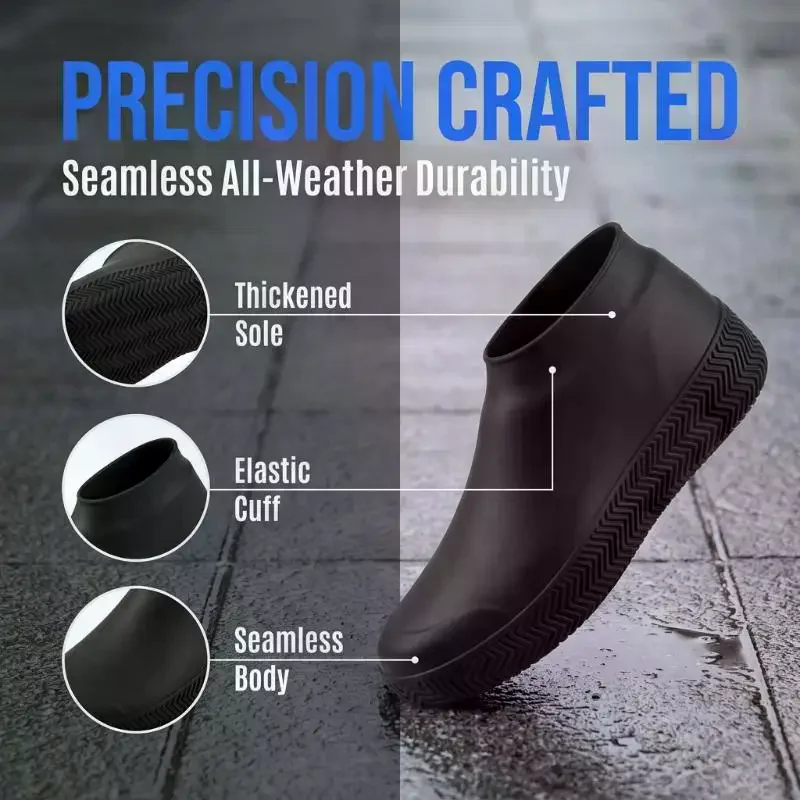 1/2Pair Rubber Rain Boots Rain Shoe Cover For Shoes Silicone Rain Boots Covers Protector Waterproof Footwear Covers