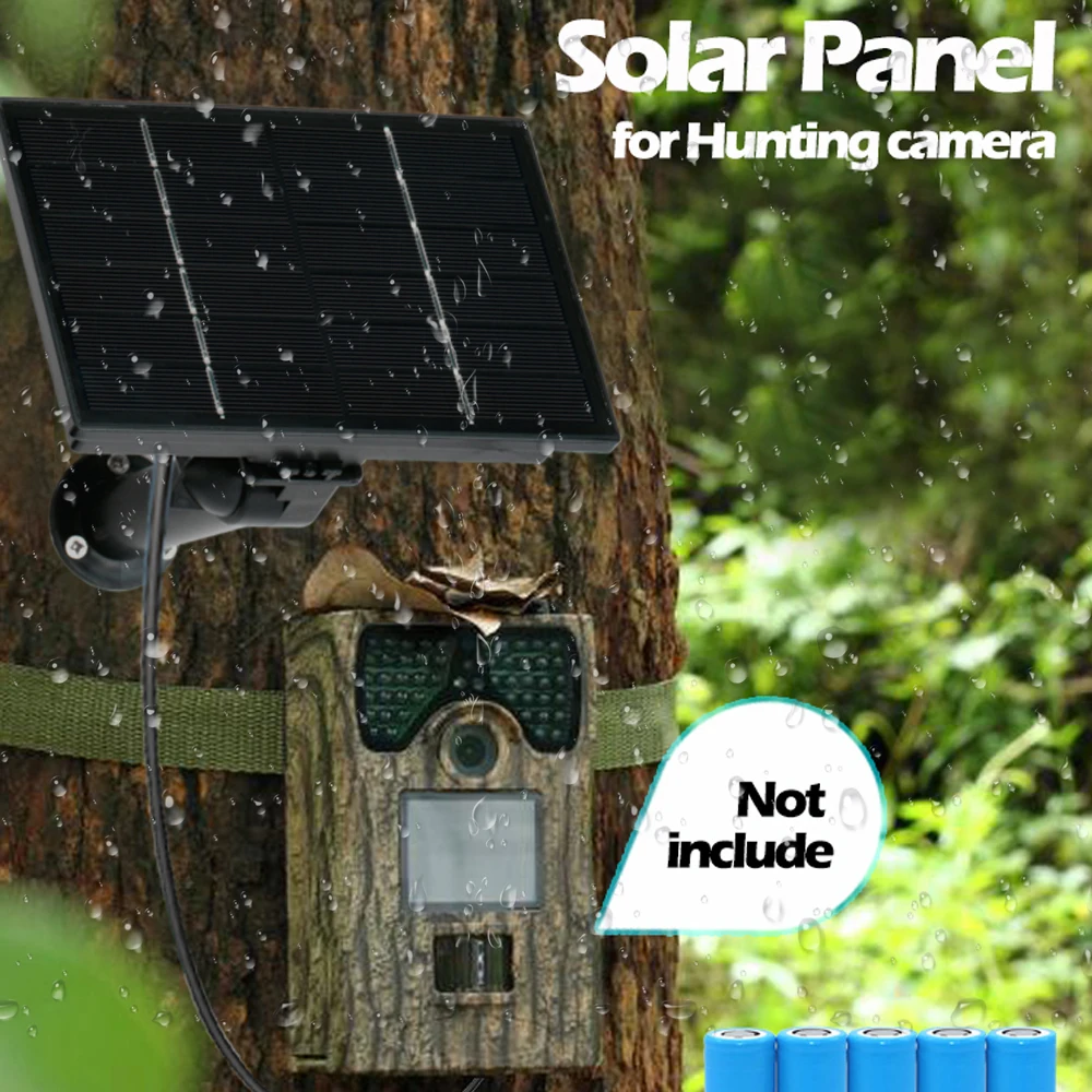 Imagem -03 - Painel Solar Impermeável Bateria Embutida 18650 Cabo ao ar Livre 2m Carregado Usb Tpye c 5v dc 12v Alimentado para Câmera de Segurança Doméstica 4w