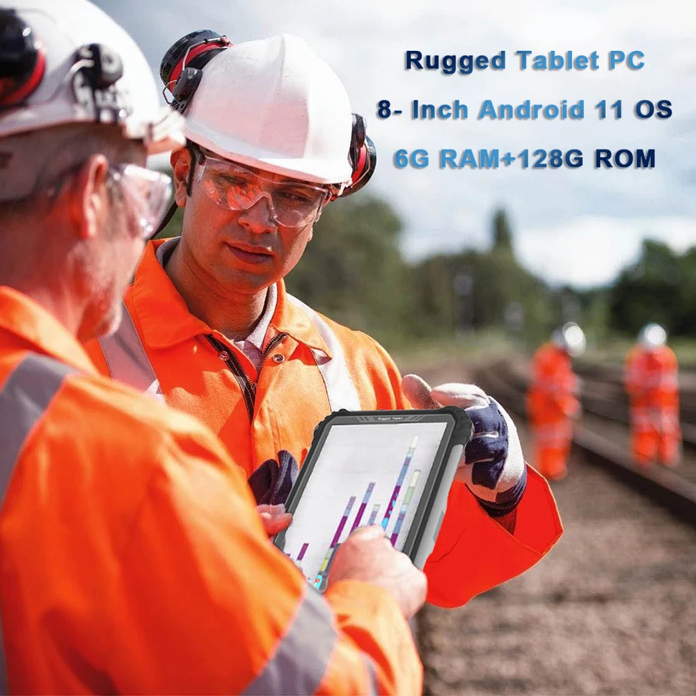 Rugged Android 11 Industrial Tablet PC 6G RAM 128G ROM GPS 4G Lte Wifi NFC 1D 2D Barcode Scanner Cradle IP67 Waterproof