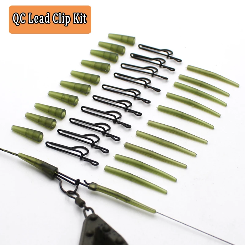 10 Set Carp Fshing Accessories QC Lead Clip Heavy Duty Weight Sinker Leadcore Leader  Nylon Main Line For Carp Fishing Tackle