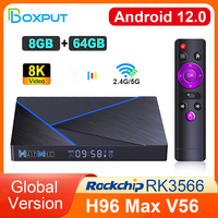 BOXPUT H96 Max V56 Android TV Box RK3566 TV Box Android 12 8K HDR 5G WiFi BT Mini Set Top Box Media Player 8GB 64GB