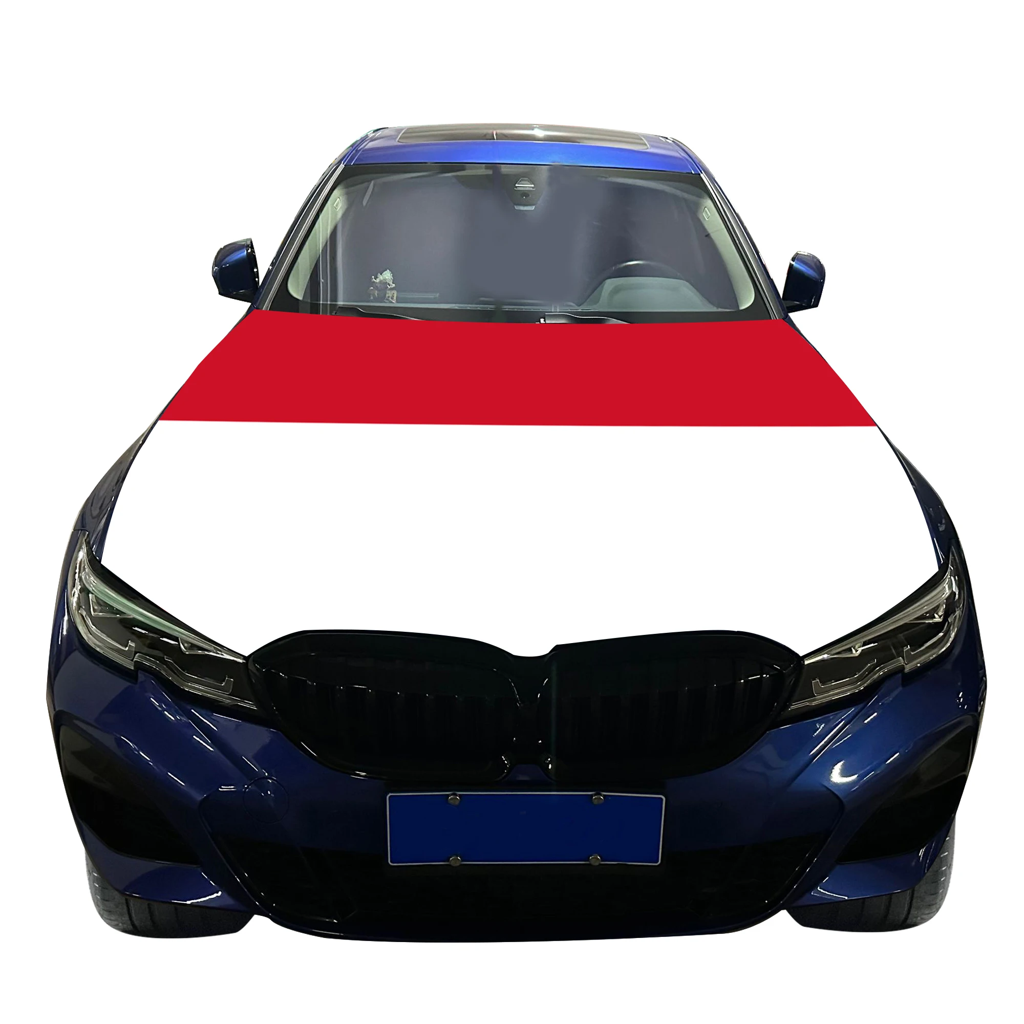 Indonesia Car Hood Cover Flag  Universal Size Elastic Polyester 120x150cm for Car Decor