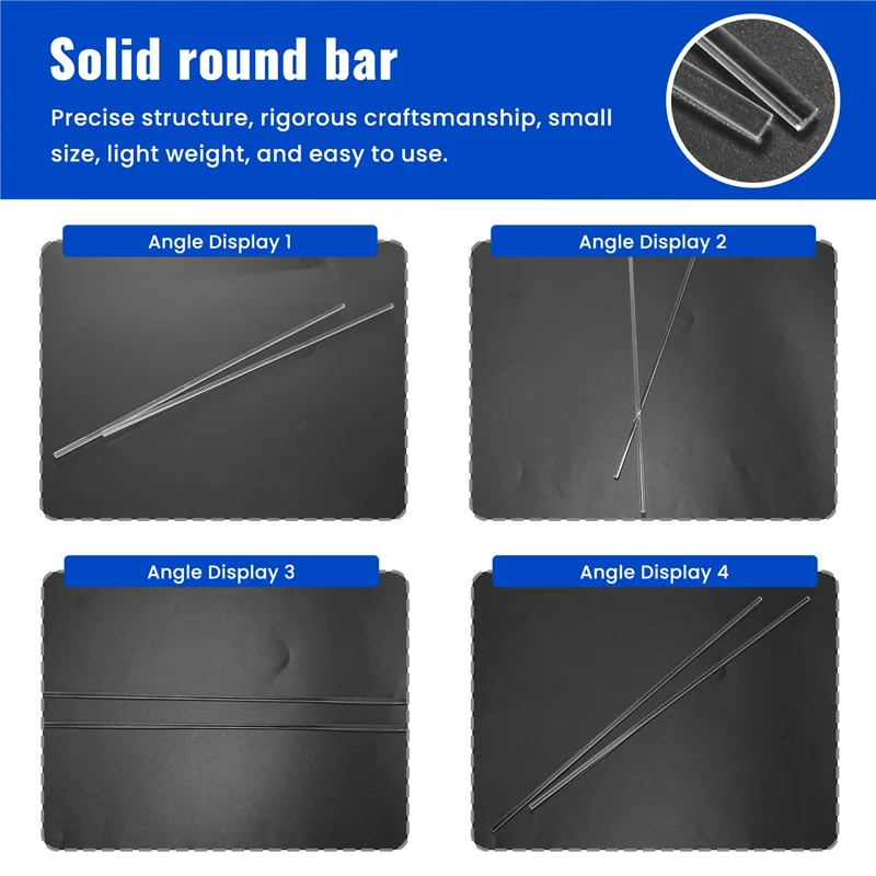 AB46-3Mmx250mm Round Shape Solid Acrylic Rod Pmma Extruded Bar Clear 2Pcs