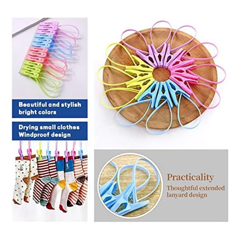Confezione da 3 linee di lavaggio antiscivolo, 3 / 5 / 8 M con 24 mollette con ganci per la sostituzione di giardino, viaggi, camper o roulotte