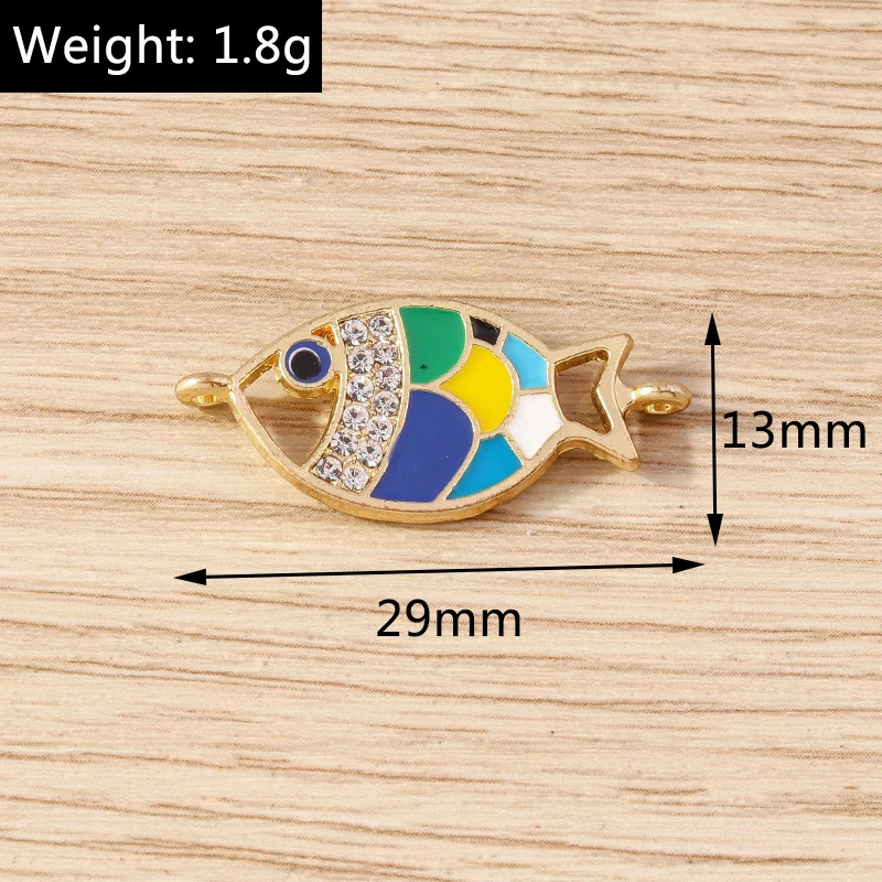 10 Stück niedliche, gemischte Emaille-Anhänger in Form von Schildkröten, Hummern und Haien zum Basteln von Ohrringen, Halsketten und Armbändern, für DIY-Bastelarbeiten und Schmuckzubehör. – Detail 9