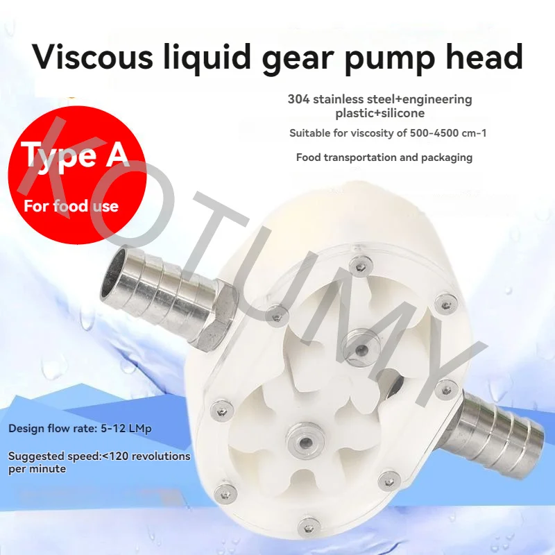 Conveying Cam Rotor Pump Head Food Grade Gear Pump Head 38 or 96 Milliliters Per Revolution