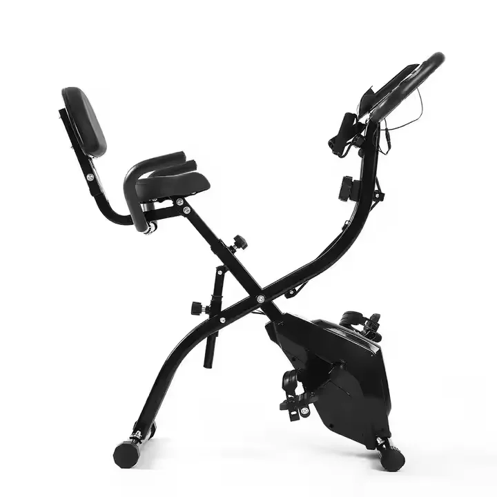 Quiet Magnetic Control Foldable Steel Exercise Bike Disc Brake 300 lb Capacity Home Gym Use Space-Saving Adjustable Resistance