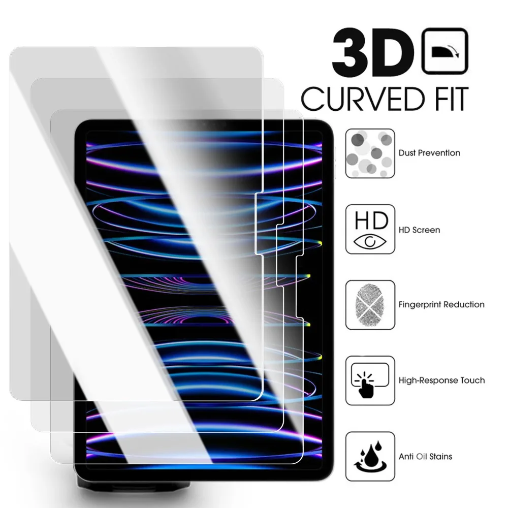 1Pack Dust Free Quick Installation Screen Protector for Apple IPad Air Pro 11 13 Inch A16 11th 10th 2025 HD Tempered Glass Films
