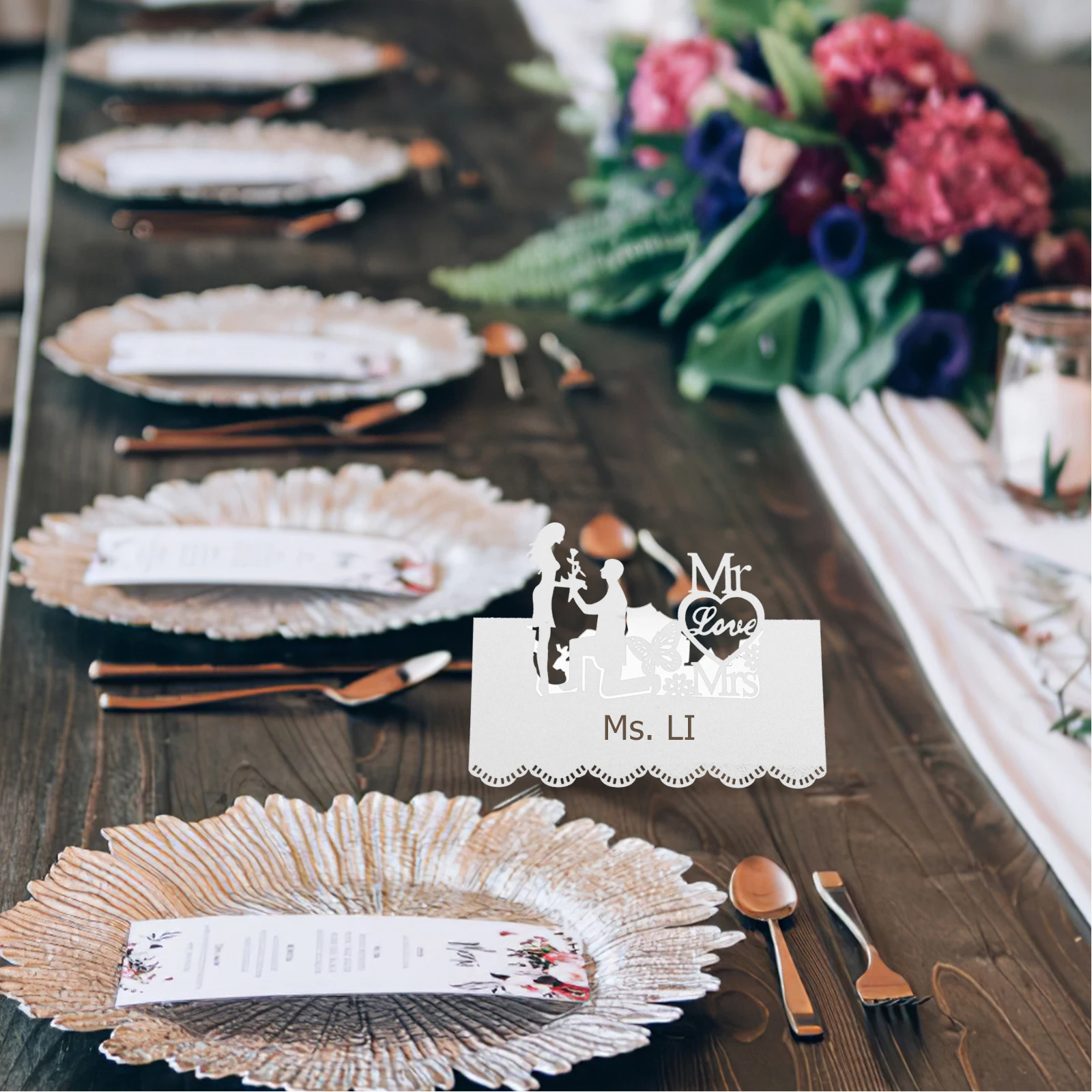 

50 Pcs Invitation Laser Seat Card Dinner Party Wedding Decor Centerpiece Table Decorations
