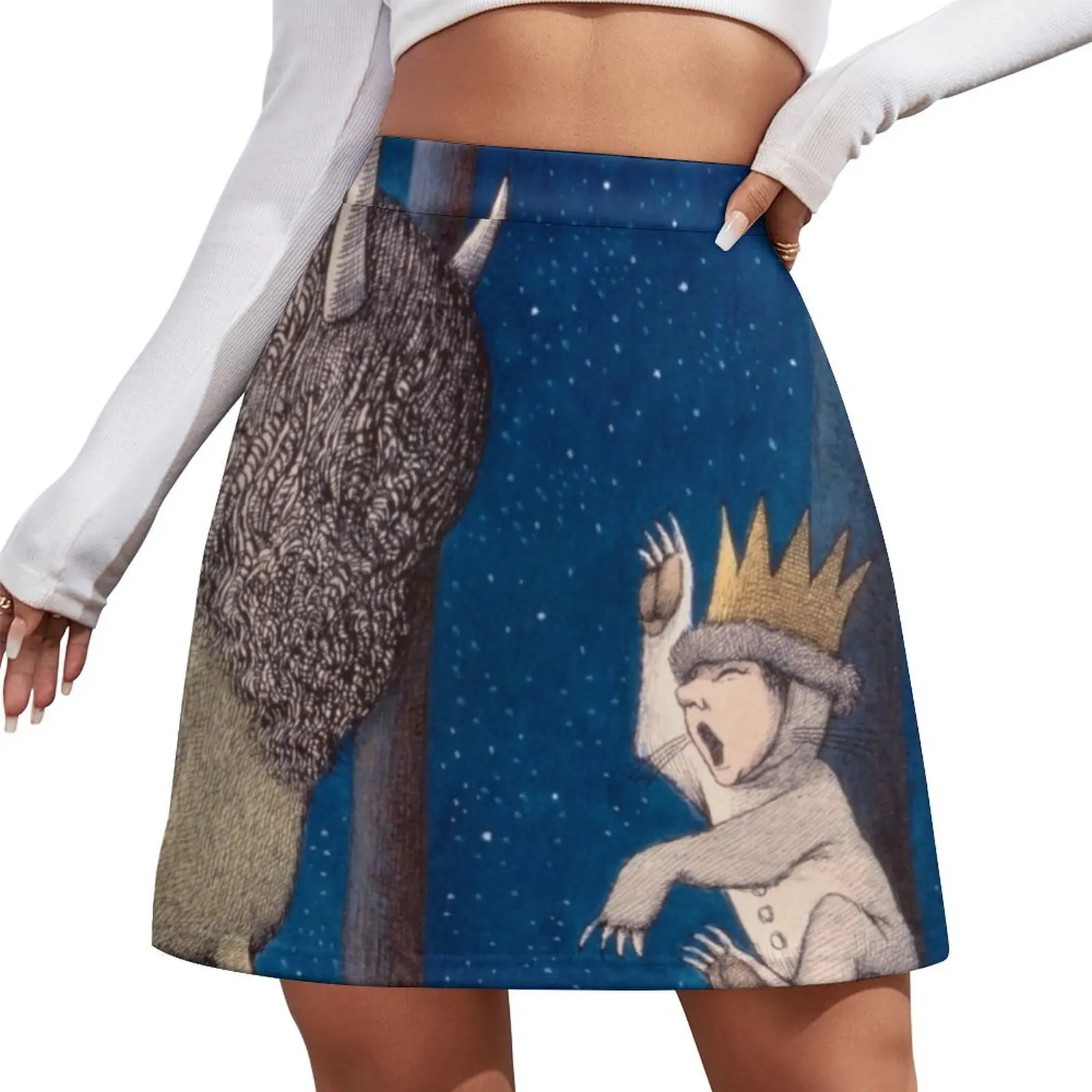 

Where the Wild Things Are Wild Rumpus at night Mini Skirt Skirt satin luxury designer clothing women Female dress new in dresses