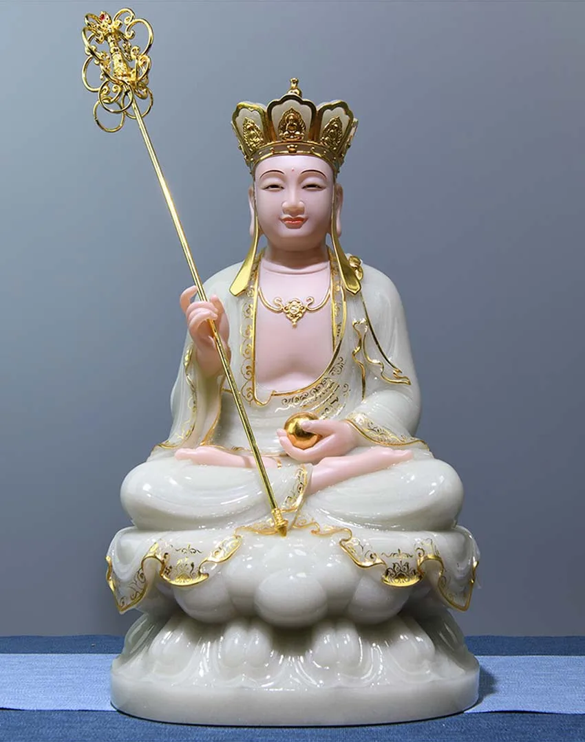 Best choice High grade gilding jade ksitigarbha Dizang pusa Buddha statue HOME family safety Healthy altar worship