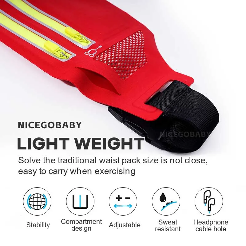 Marsupio sportivo multifunzionale da corsa all'aperto cellulare da uomo e da donna fitness tasca invisibile impermeabile ultrasottile