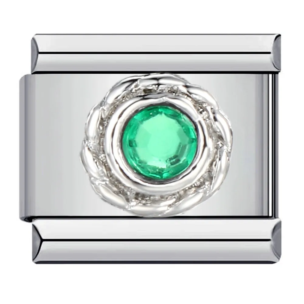 Bunte Zirkonia-Klassiker-Kreisglieder passend für 9mm Edelstahl-Armbänder, Schmuck zum Selbermachen. – Detail 3