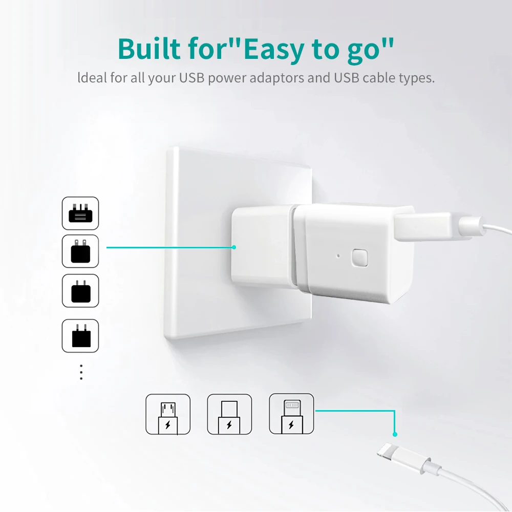 Tuya WIFI Smart Micro Portable USB Power Adapter 5V fast Charger switch Travel Adapter support Alexa Google Alice Home