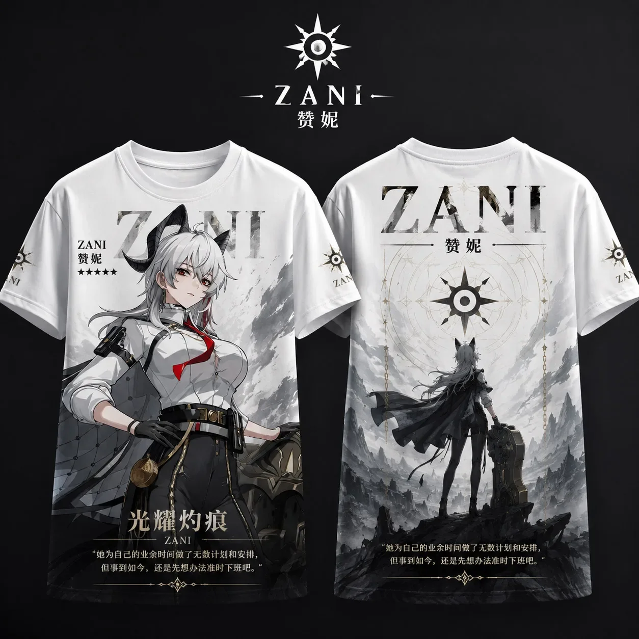 Wuthering Waves Cartethyia&JINHSI&SHOREKEEPER&&CHANGLI&ZANI Full-Print T-Shirt, Soft Breathable Lightweight Casual Tee for Fans