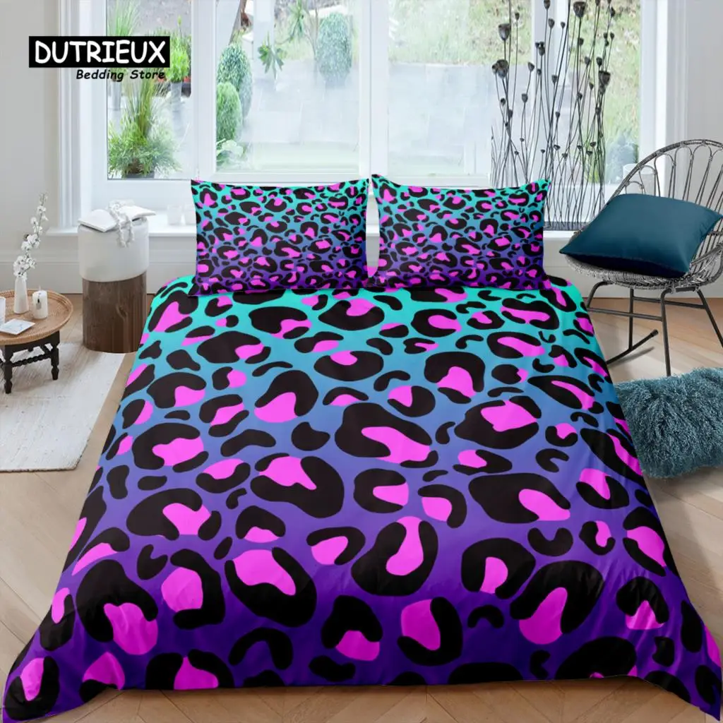 

Home Living Luxury 3D Color Leopard Bedding Set Girl Duvet Cover Set Pillowcase Kids Bedding Set Queen and King EU/US/AU/UK Size