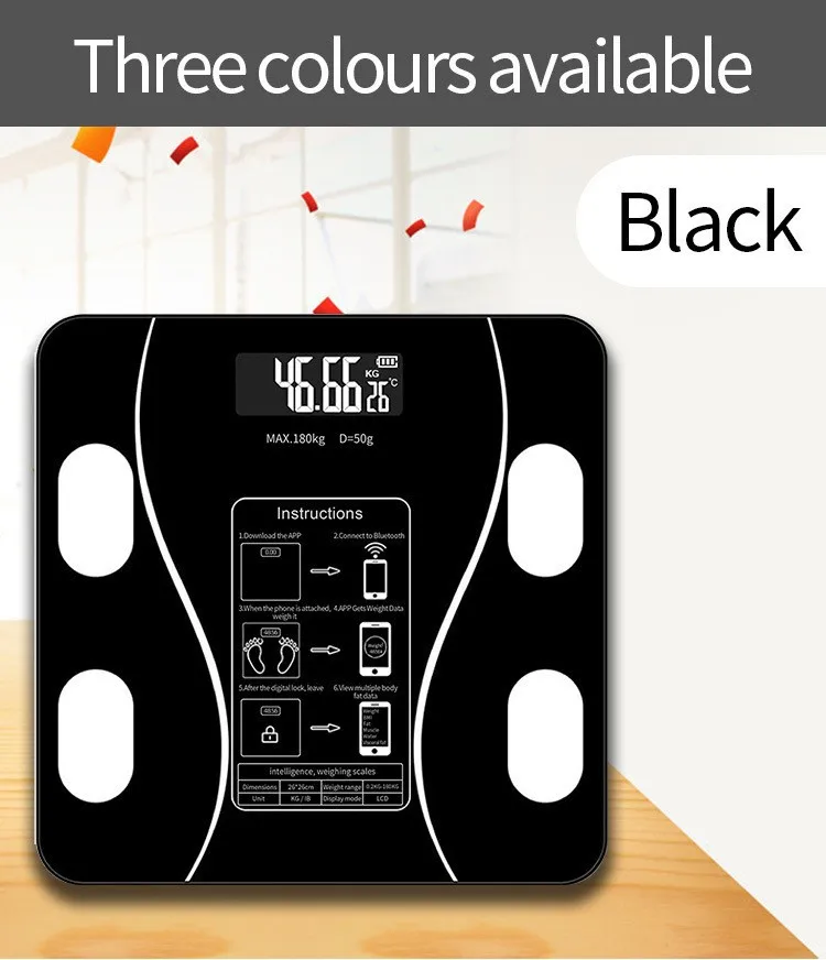 

Smart Body Fat Scale, Accurate Fat Rate, Monitor Body Changes, Home Health Detector, Good Helper For Slimming And Shaping
