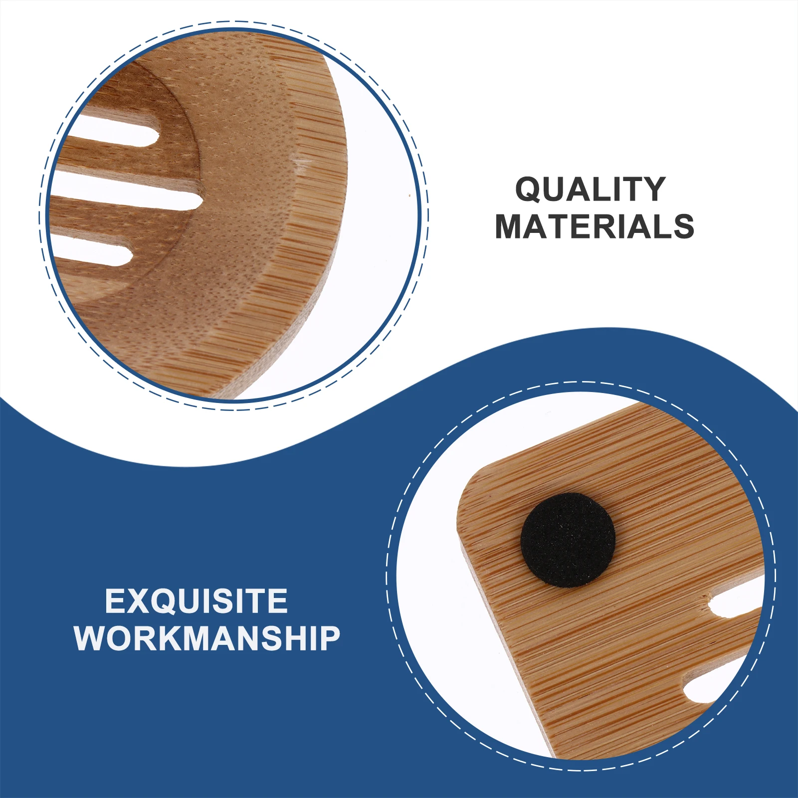 

4pcs Bamboo Soap Holder Drainage Design Retro Bath Dish Storage Rack Round Square Soap Box for Bathroom Use