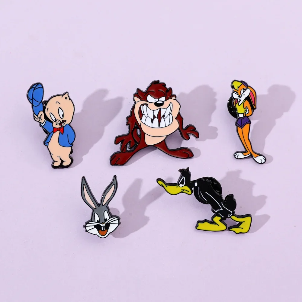Set Rabbit Lapel Pins for Backpack Men Women's Brooches Decorative Enamel Pins Bunny Badges Jewelry Accessories Kids' Gifts