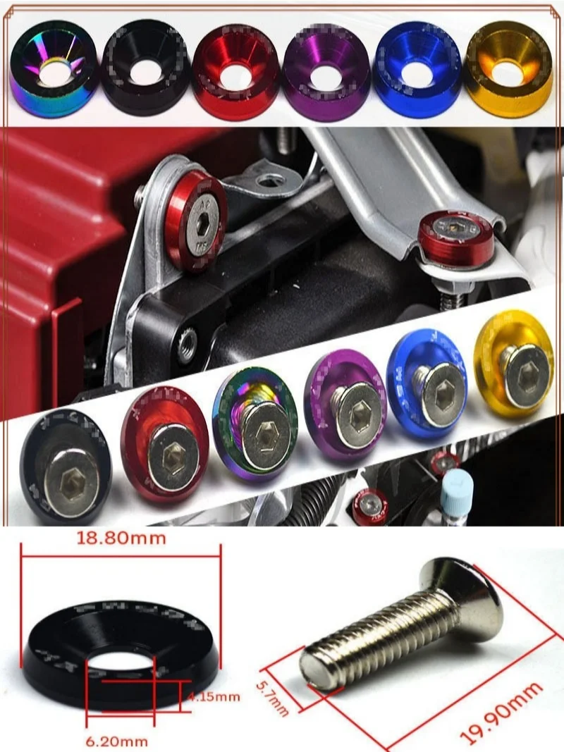 

Automotive Modification Gasket Screws Universal M6 Gasket Screws Guard Plate Gasket Screws Color Nuts & Bolts Jdm Accessories