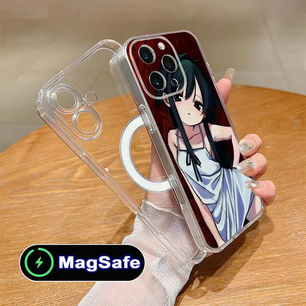 Saya no Uta حافظة هاتف محمول لهاتف آيفون 17 16 15 14 13 12 11 Air Pro Max Plus Mini Magsafe غطاء ملون شفاف غطاء فاخر
