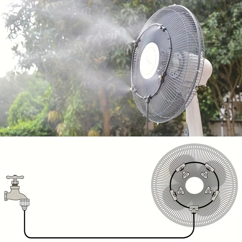 Outdoor Cooling Mist System, 32.81-foot (10-meter) Sprinkler Hose—Ideal for Gardens, Greenhouses, and Ranches